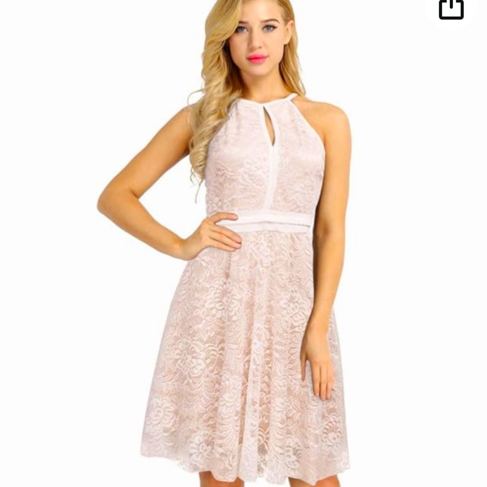 New Kate Kasin Women's Elegant Floral Lace HalterSleeveless A-Line Keyhole
Dress